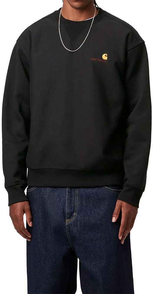 carhartt wip american script sweatshirt black Zwart