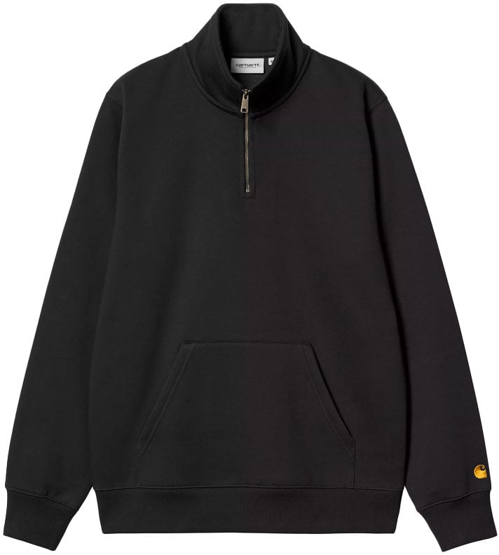 carhartt wip chase neck zip sweat black Zwart