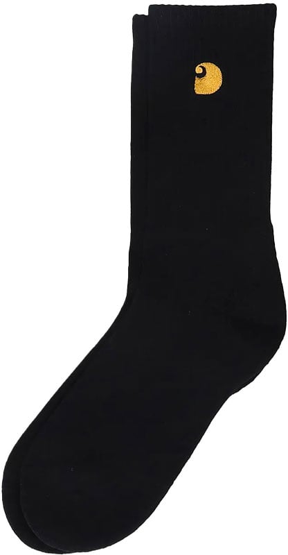 Carhartt chaussettes carhartt chase coton black gold homme Zwart
