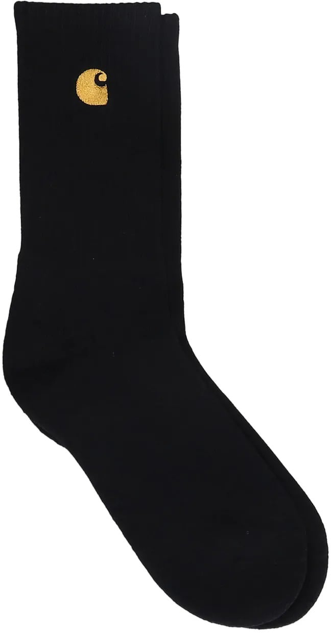 Carhartt chaussettes carhartt wip chase coton black gold homme Zwart