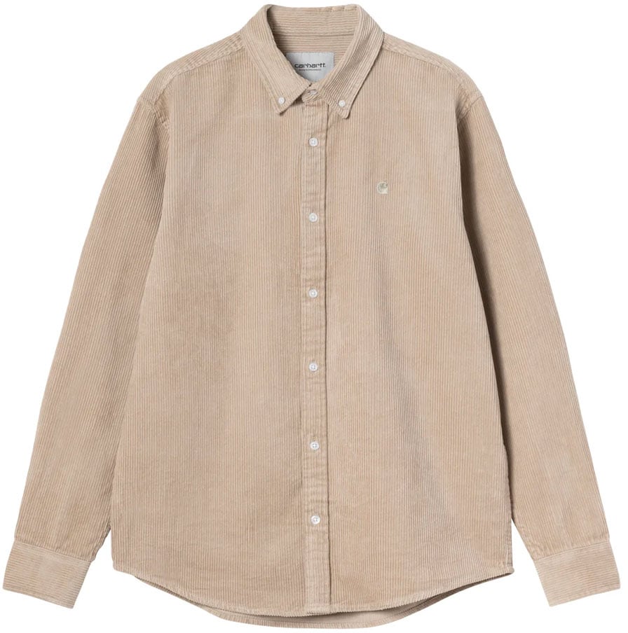 Carhartt chemise madison en velours cotele Beige