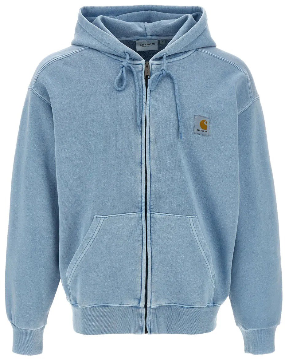 Carhartt hoodie zippe carhartt wip nelson coton gentle blue Blauw