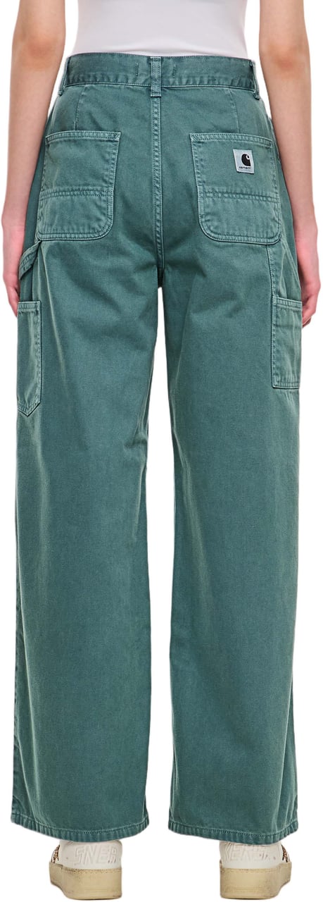 Carhartt Wide-Leg Jeans With Large Pockets And Logo Detail Groen