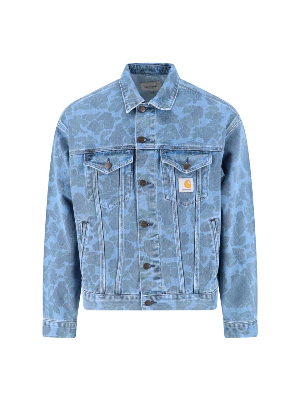 Carhartt "Duck Helston" Jacket, In Light Blue Organic Cotton Blauw