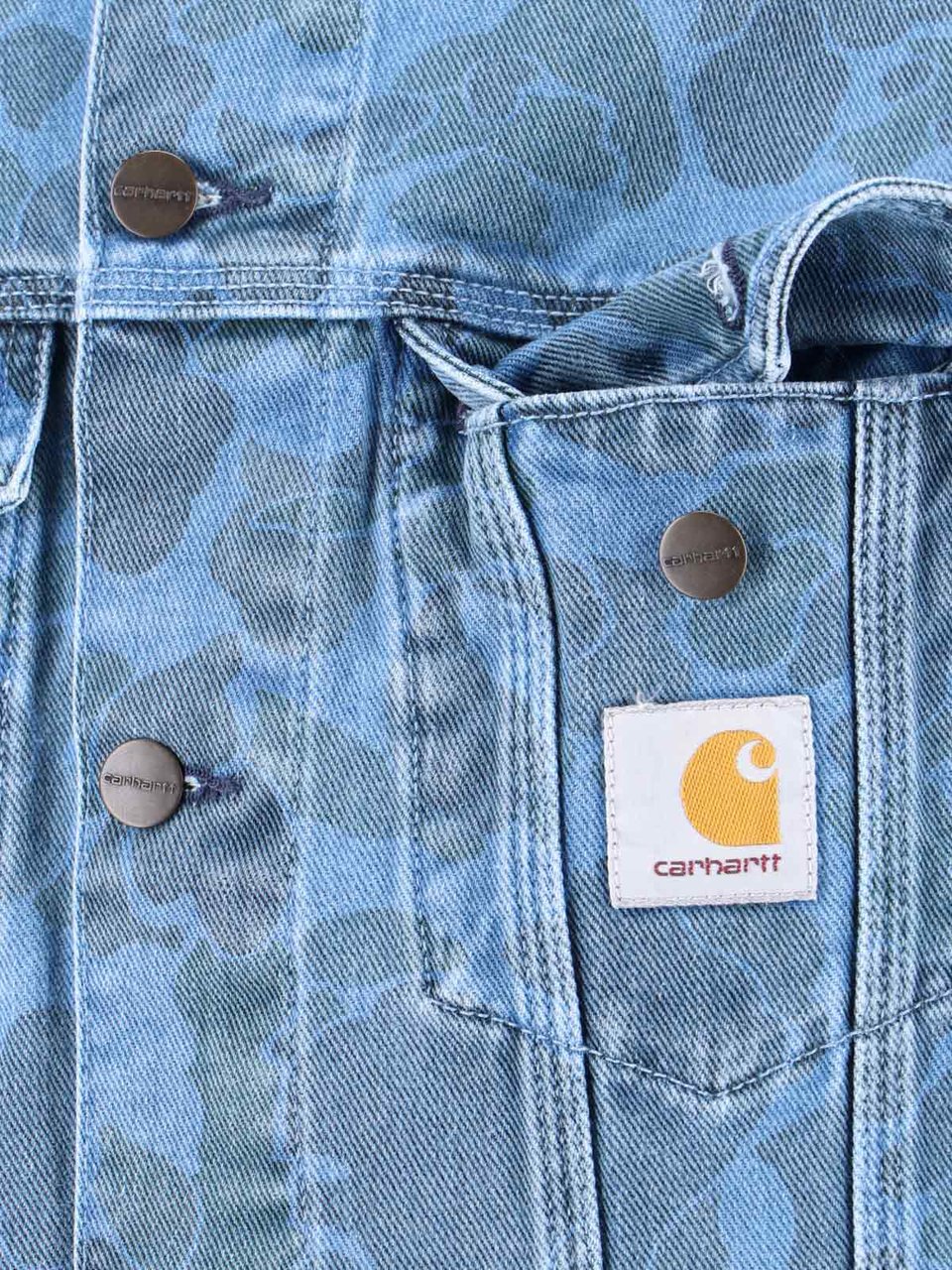 Carhartt "Duck Helston" Jacket, In Light Blue Organic Cotton Blauw