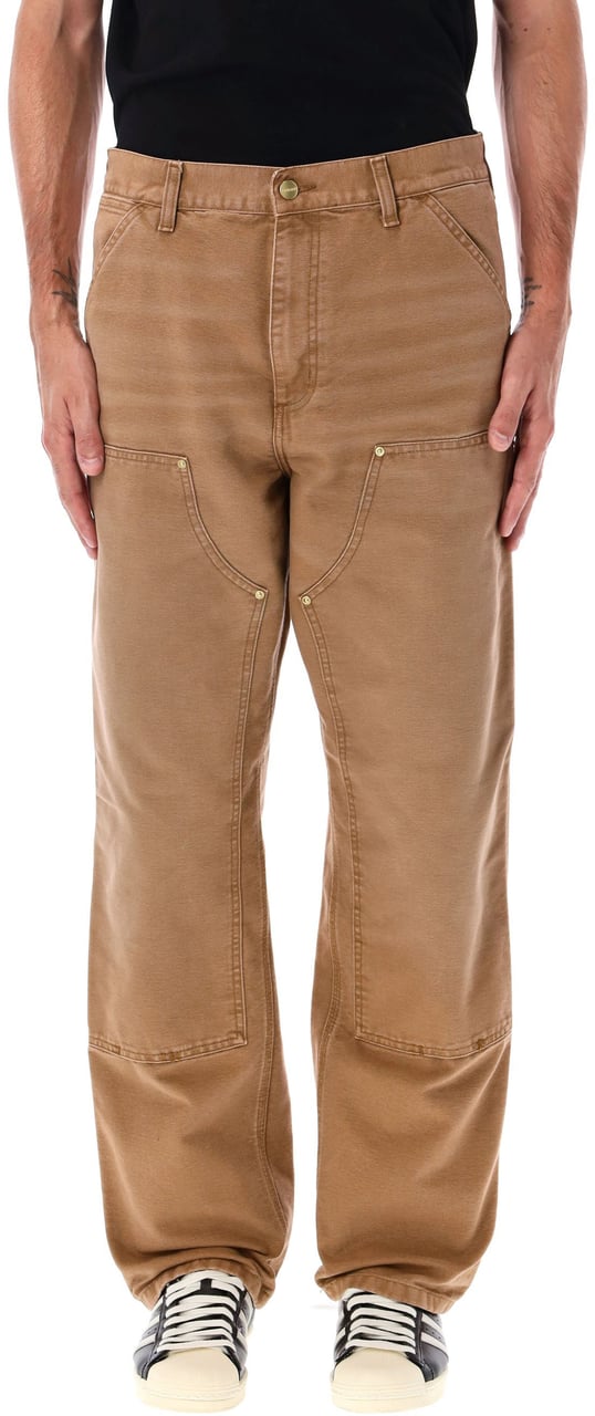 Carhartt Carhartt WIP Double Knee Pants in Dearborn canvas Bruin