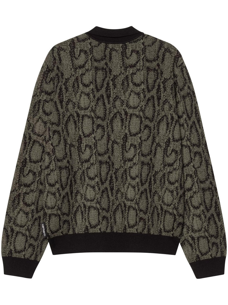 Carhartt All-Over Snake Print Long-Sleeve Polo Zwart