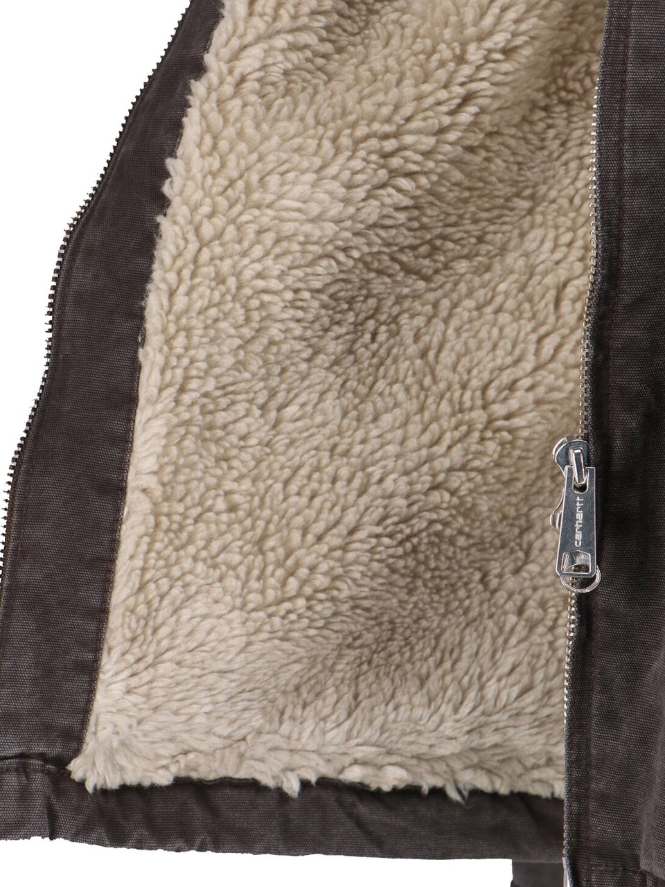 Carhartt Contrast Lined Cotton Hooded Jacket with Zip Closure Bruin