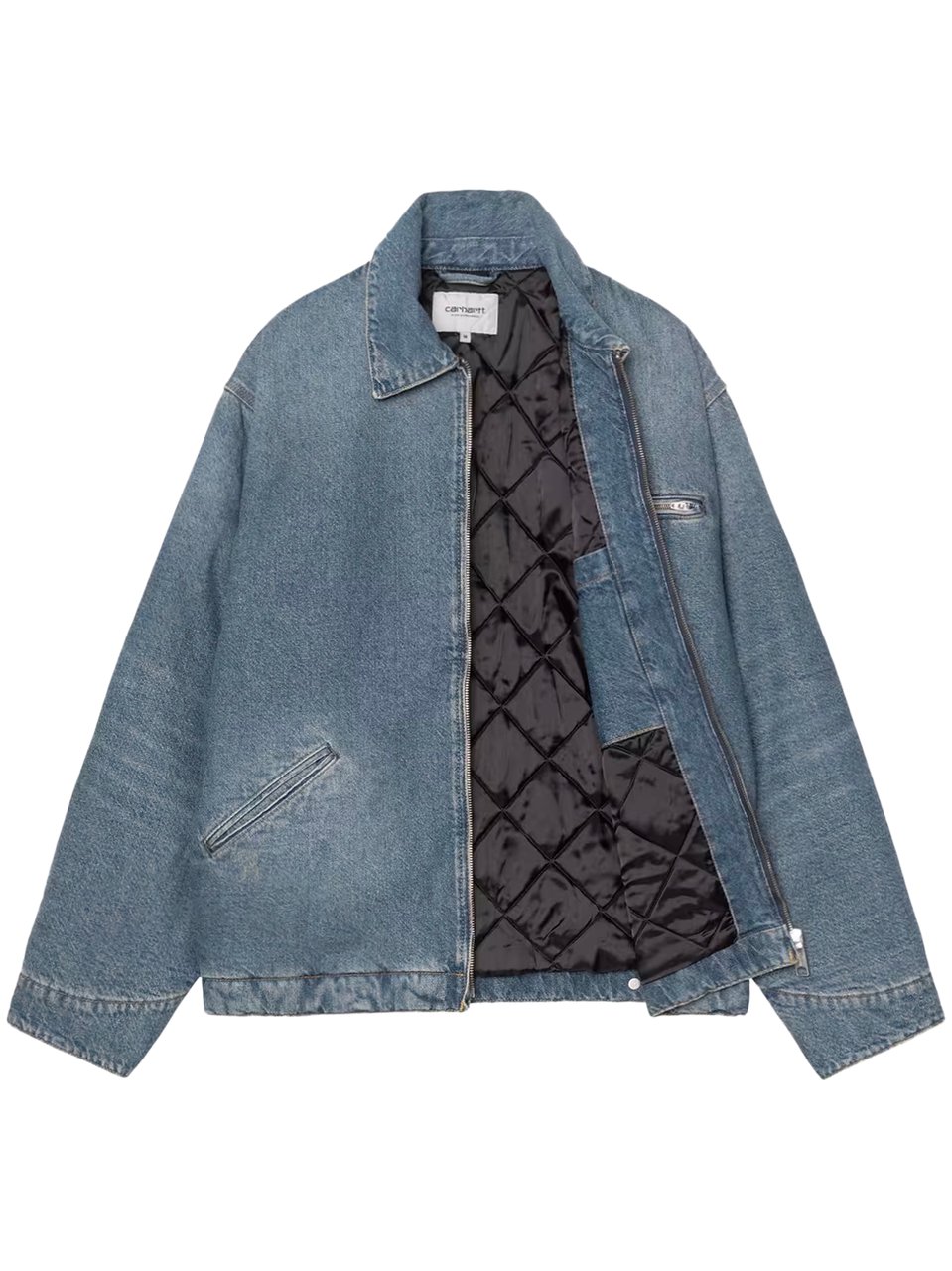 Carhartt Denim Jacket with Classic Collar Blauw