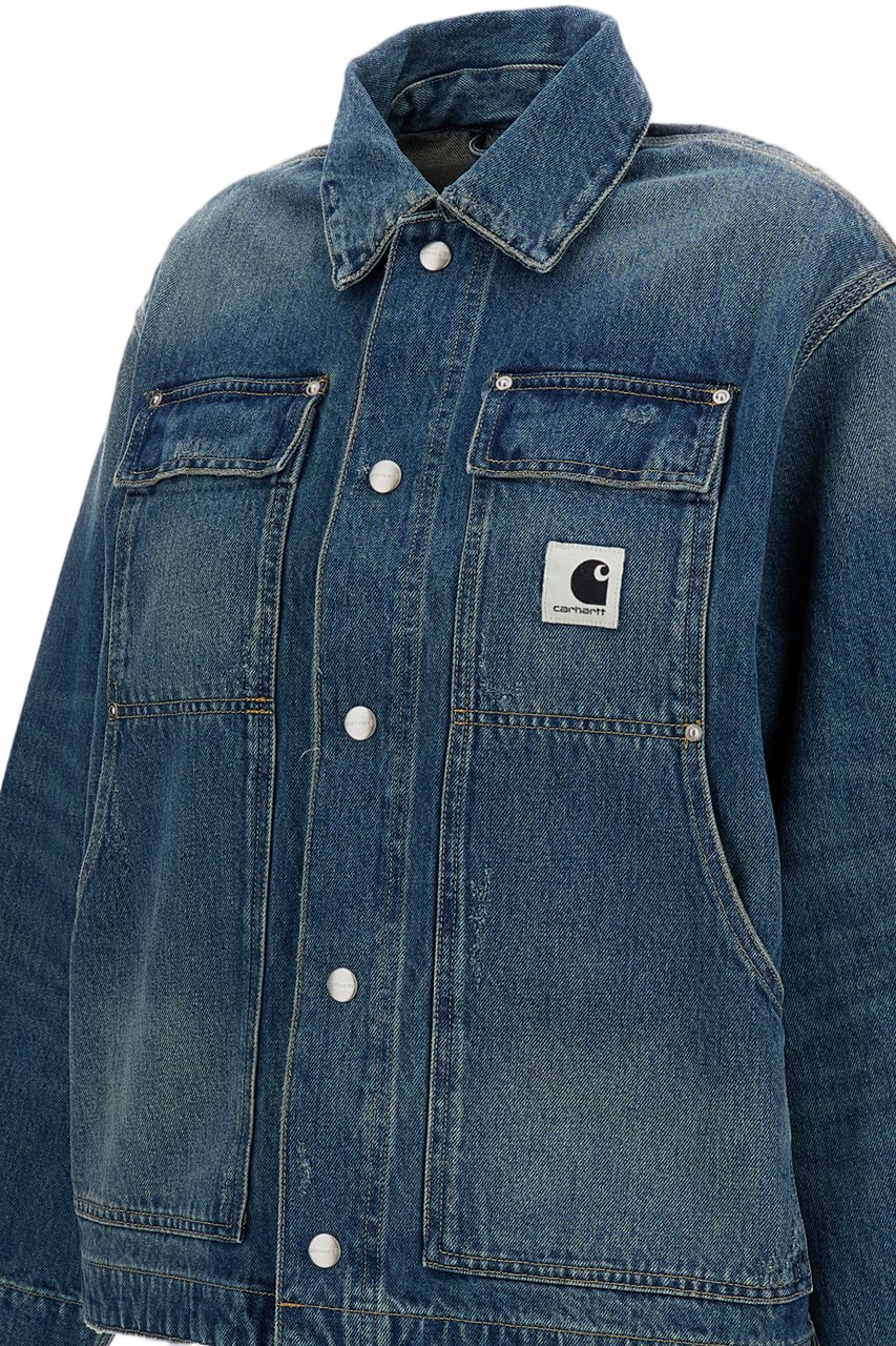 Carhartt Boxy Fit Denim Jacket with Triple-Stitched Seams Blauw