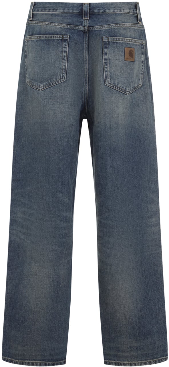 Carhartt Trousers Blueworn Washed Blauw