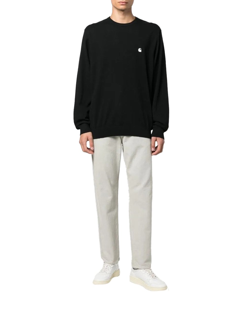 Carhartt pull a logo brode Zwart