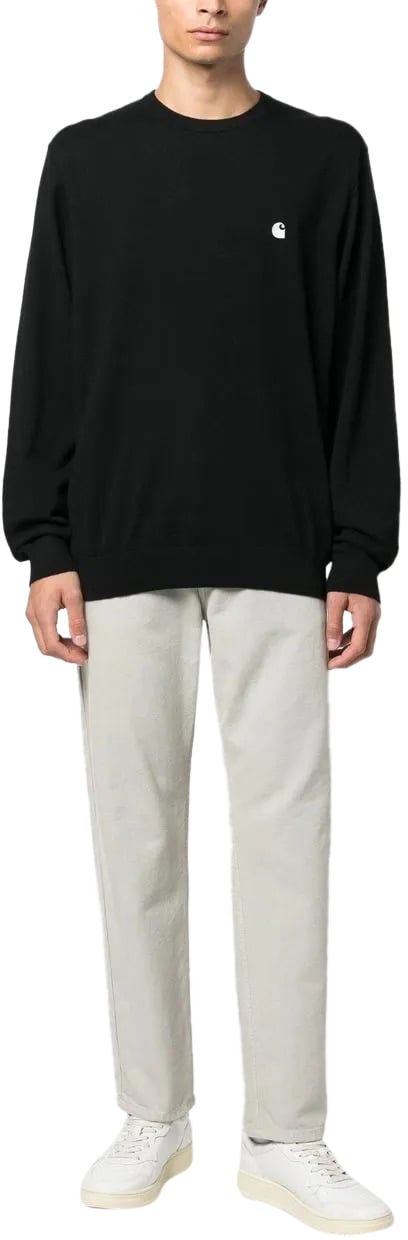 Carhartt pull a logo brode Zwart
