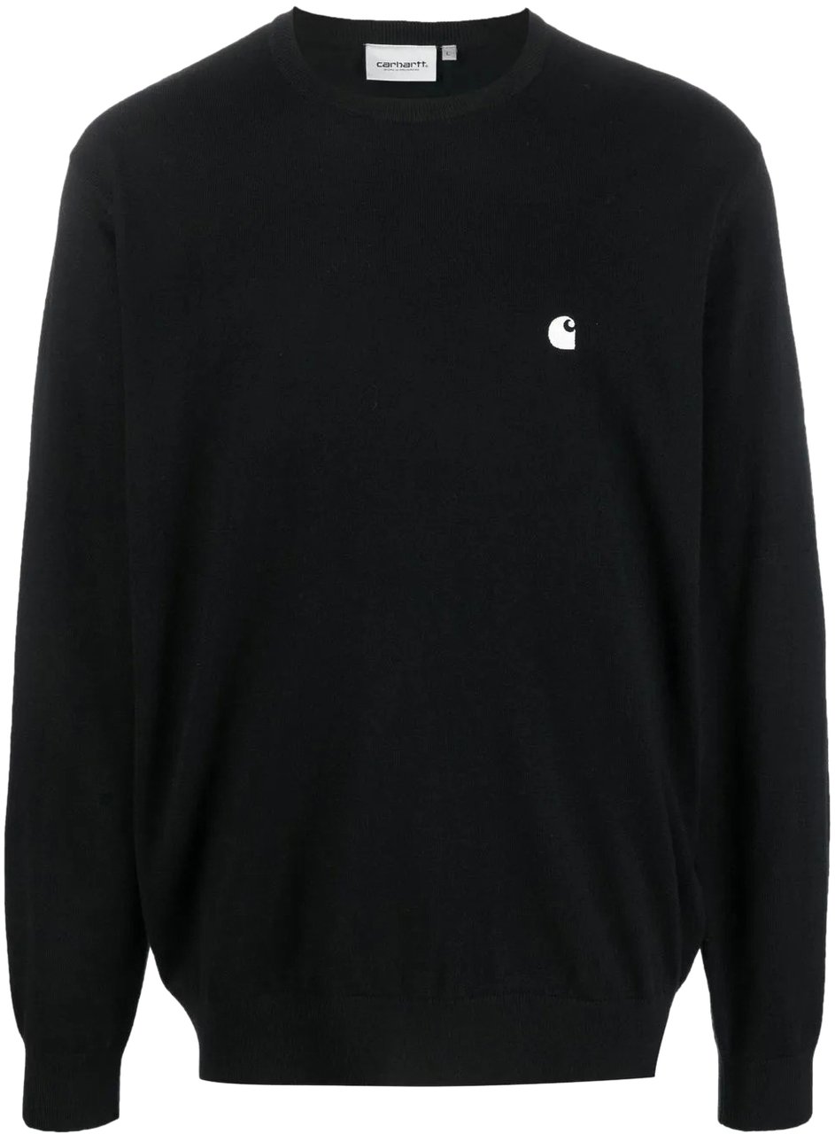 Carhartt pull a logo brode Zwart