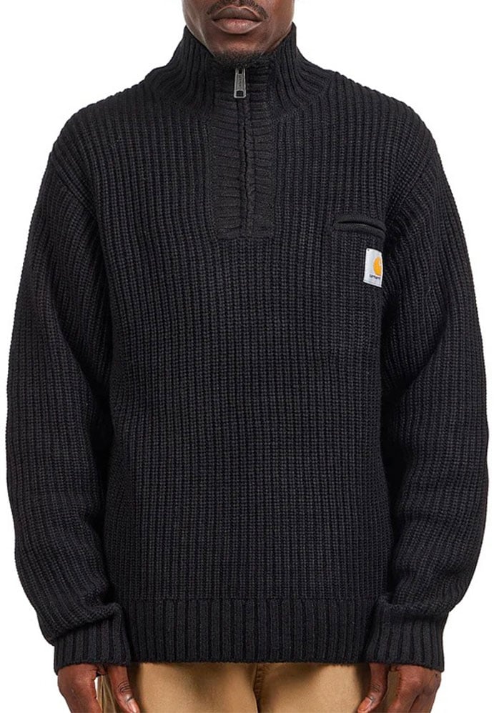 Carhartt pull detroit a col zippe Zwart