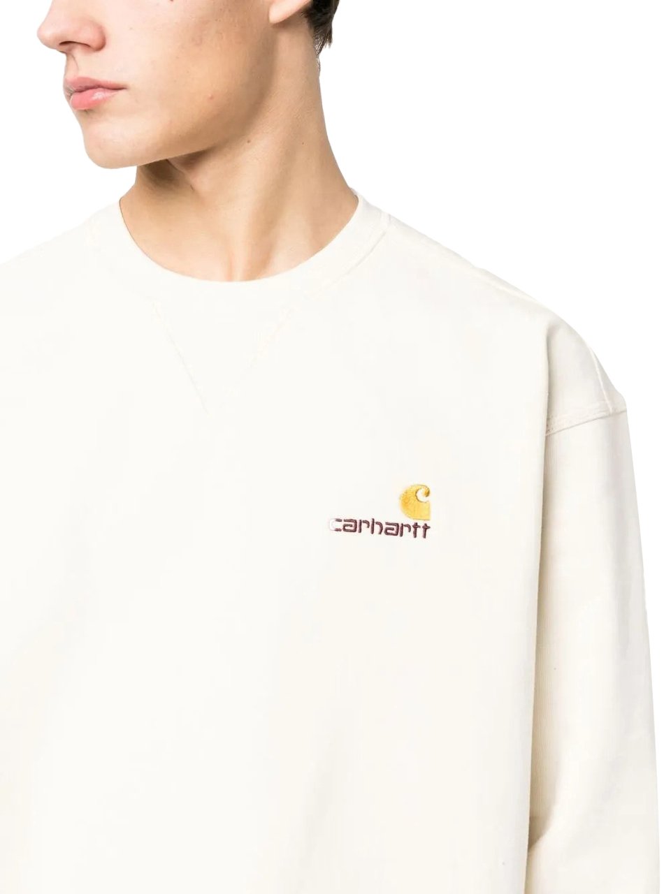 Carhartt sweat carhartt wip america script coton natural homme Beige