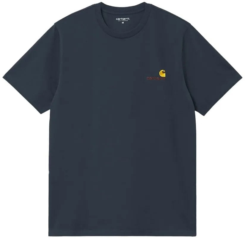 Carhartt t shirt carhartt wip american script coton bleu marine Blauw