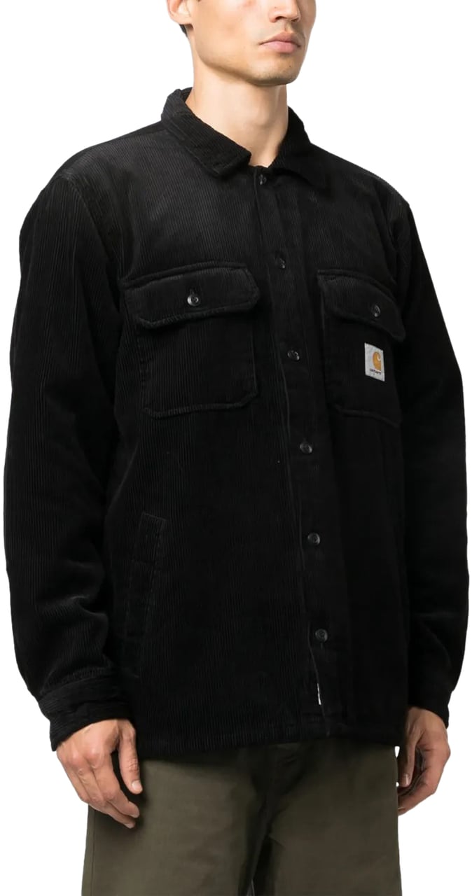 Carhartt veste chemise en velour avec patch logo Zwart