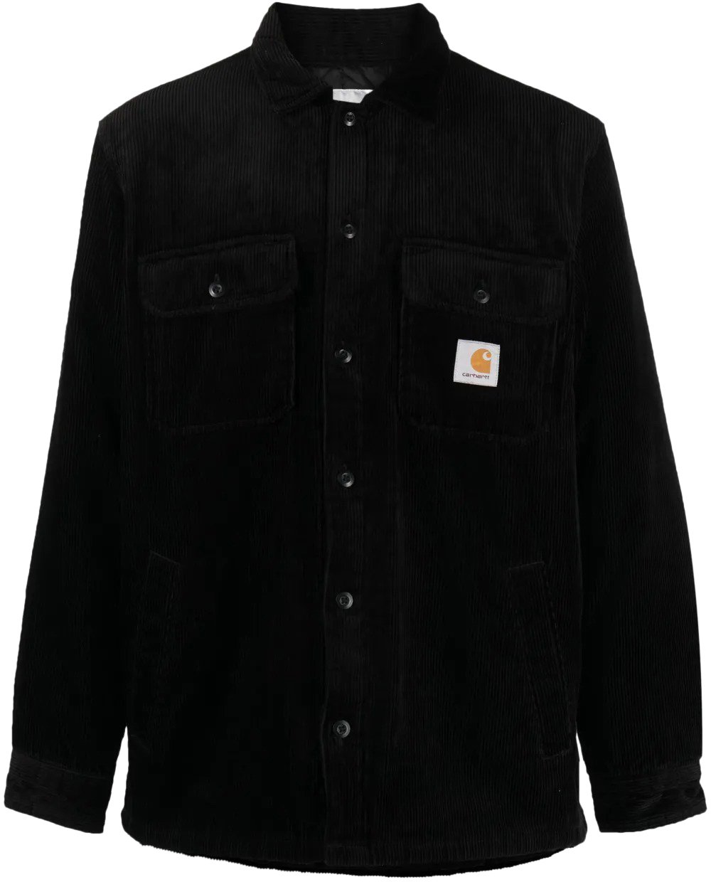 Carhartt veste chemise en velour avec patch logo Zwart