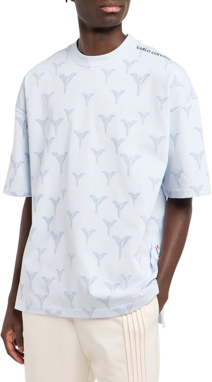 Carlo Colucci Heren T-Shirt Blauw