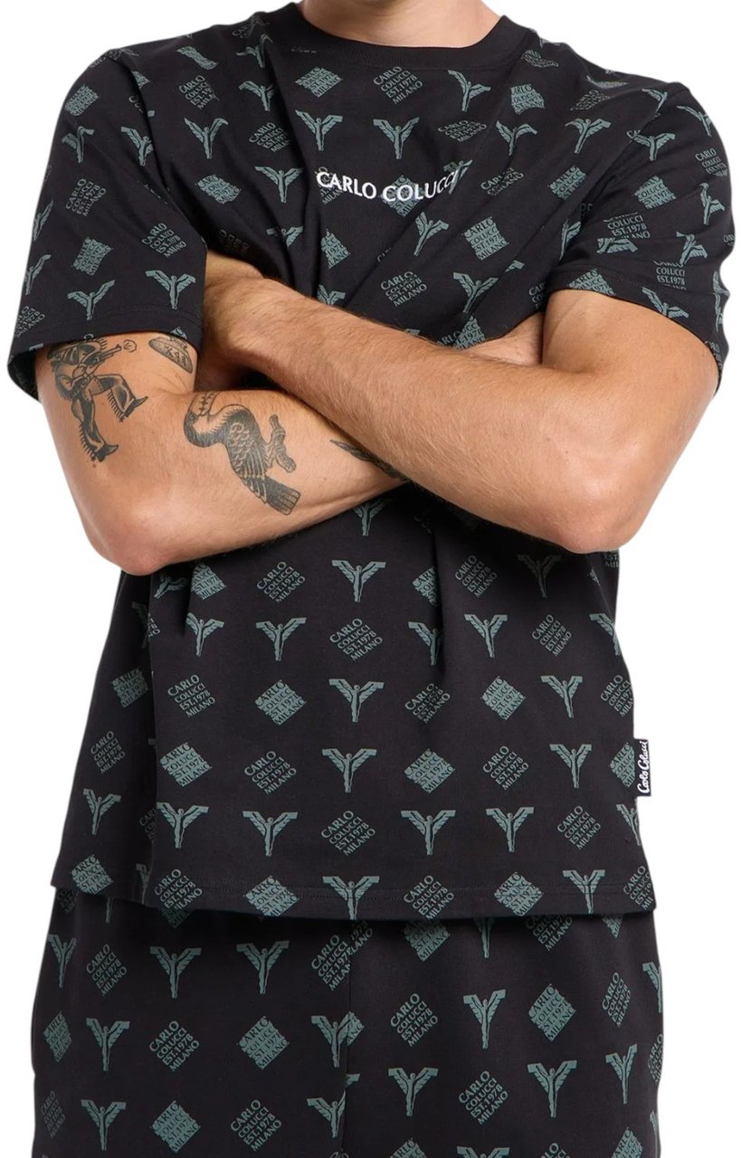 Carlo Colucci Heren T-shirt Zwart