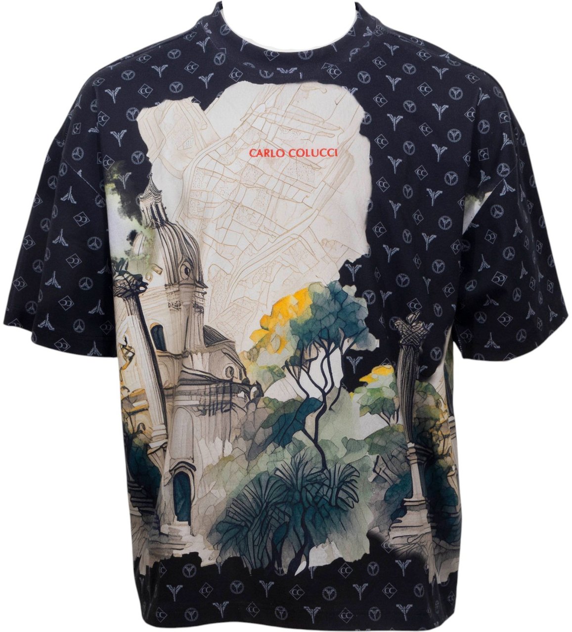 Carlo Colucci Heren T-Shirt Zwart