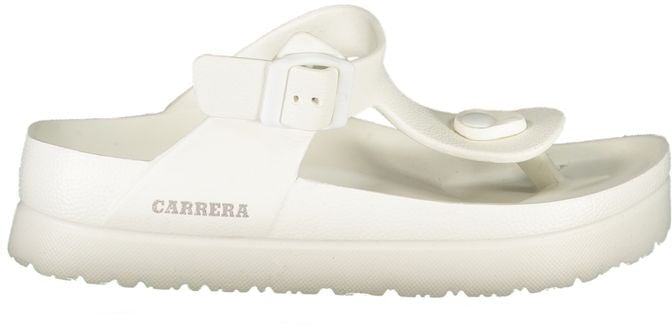 Carrera Bianco Poliuretano Womens Flip Flop with Ankle Buckle Wit