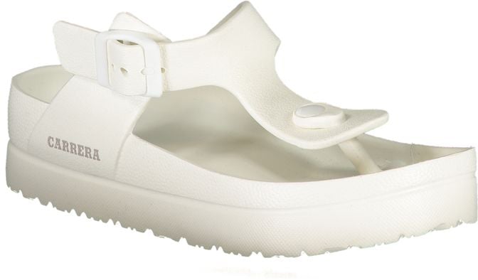 Carrera Bianco Poliuretano Womens Flip Flop with Ankle Buckle Wit