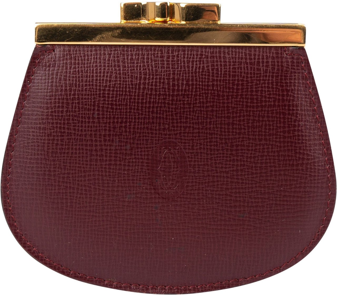 Cartier Cartier Bordeaux Leather Coin Purse Wallet Rood