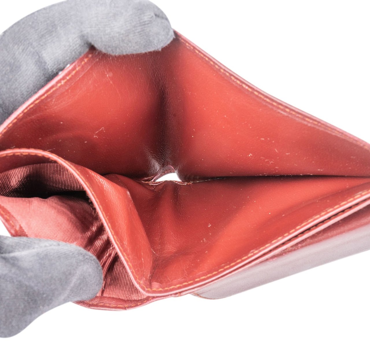 Cartier Cartier Bordeaux Leather Bifold Wallet Maroon