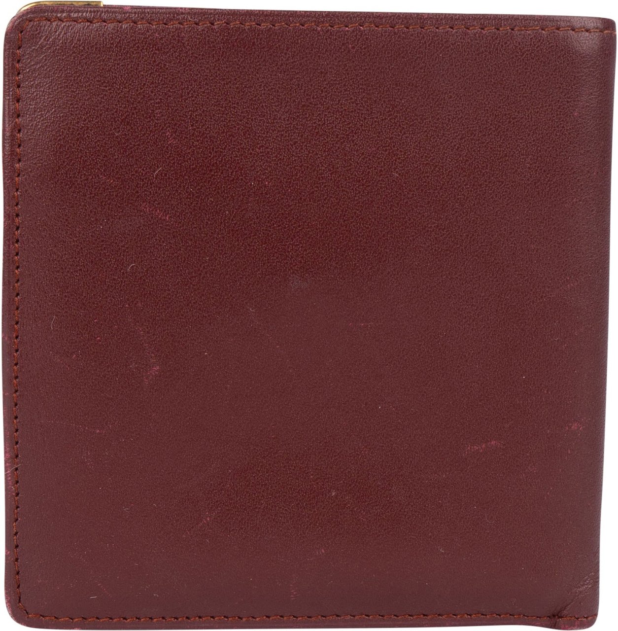 Cartier Cartier Bordeaux Leather Bifold Wallet Maroon