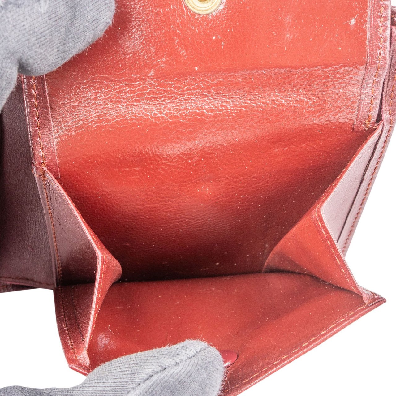 Cartier Cartier Bordeaux Leather Bifold Wallet Maroon