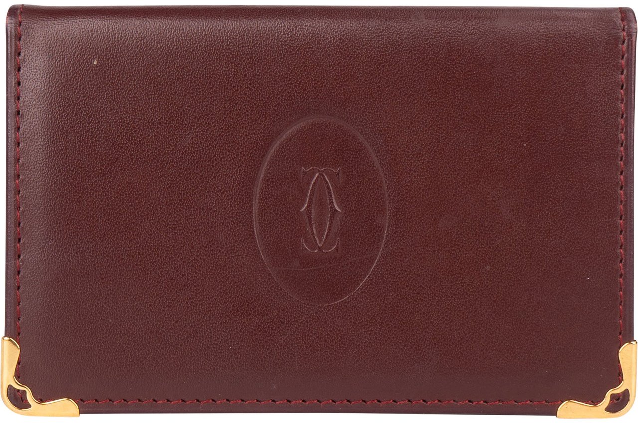 Cartier Cartier Bordeaux Leather Cardholder Rood