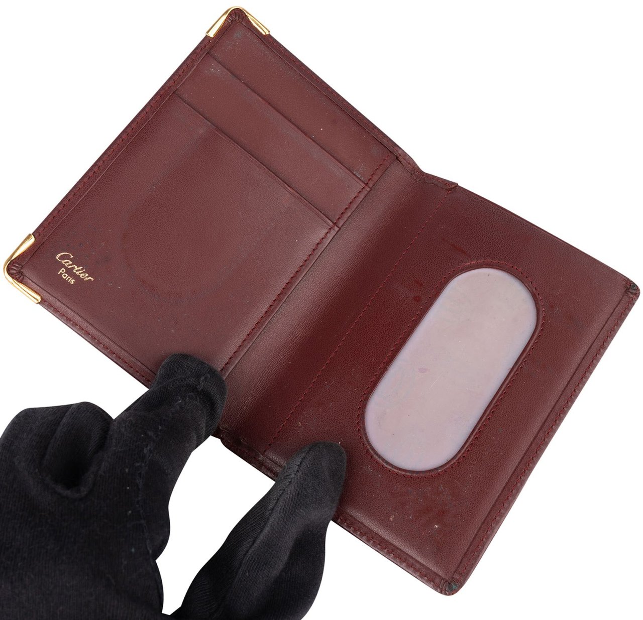 Cartier Cartier Bordeaux Leather Cardholder Maroon