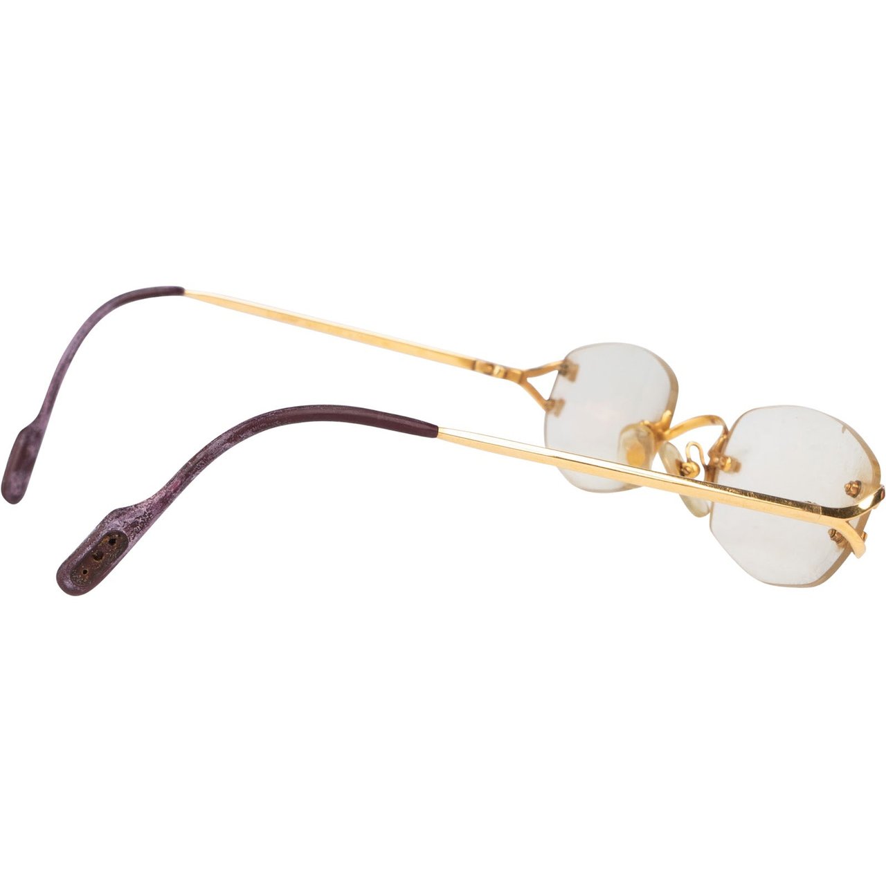 Cartier Cartier 18K Gold C Decor Rimless Eyeglasses Goud