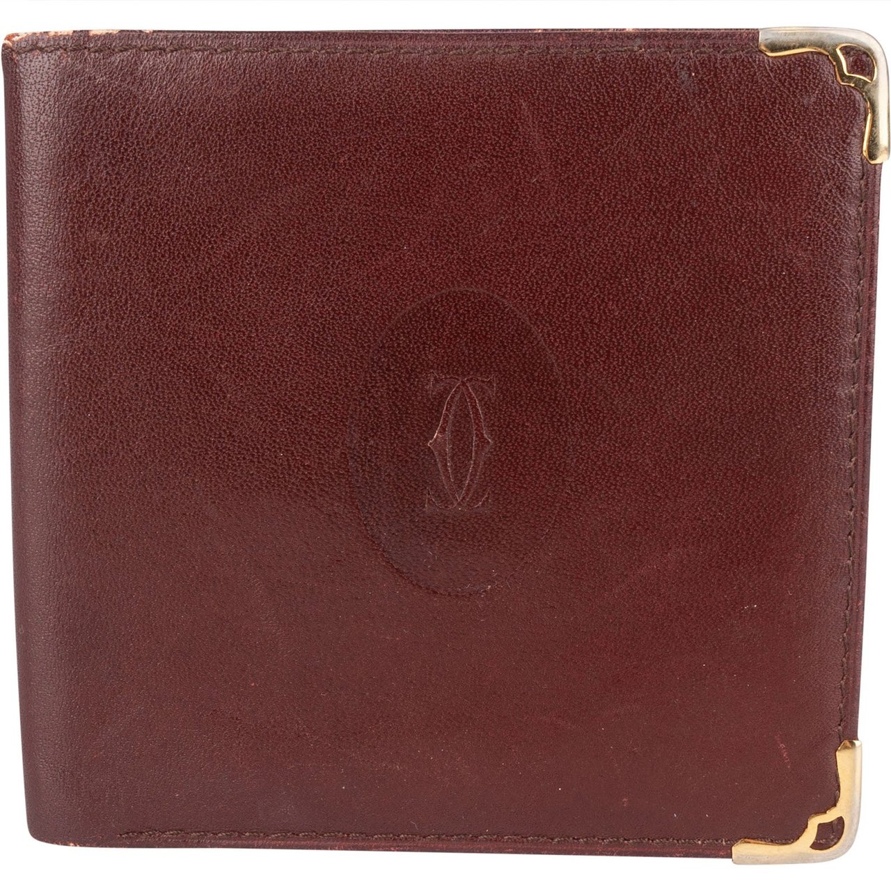 Cartier Cartier Bordeaux Leather Wallet Bruin