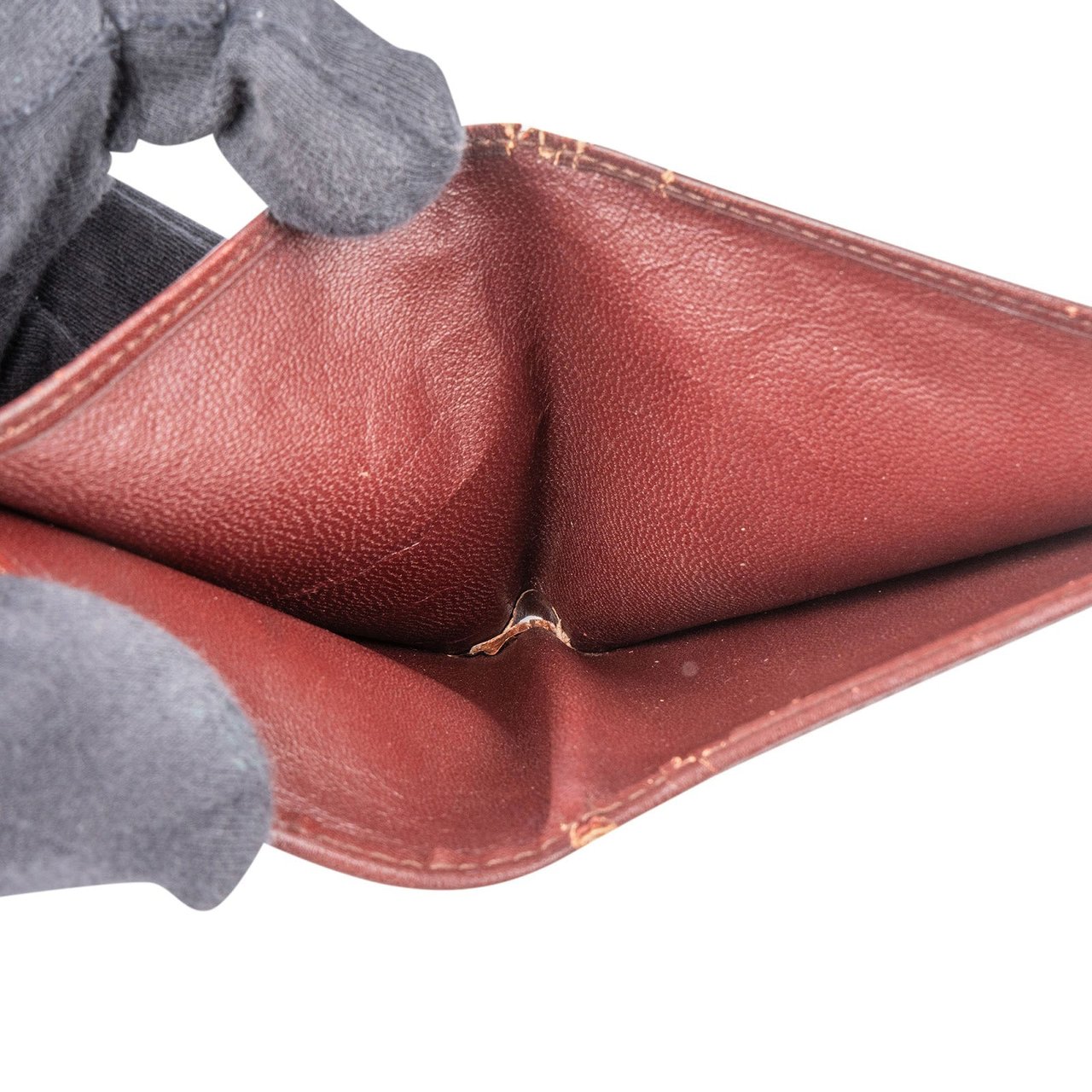 Cartier Cartier Bordeaux Leather Wallet Bruin