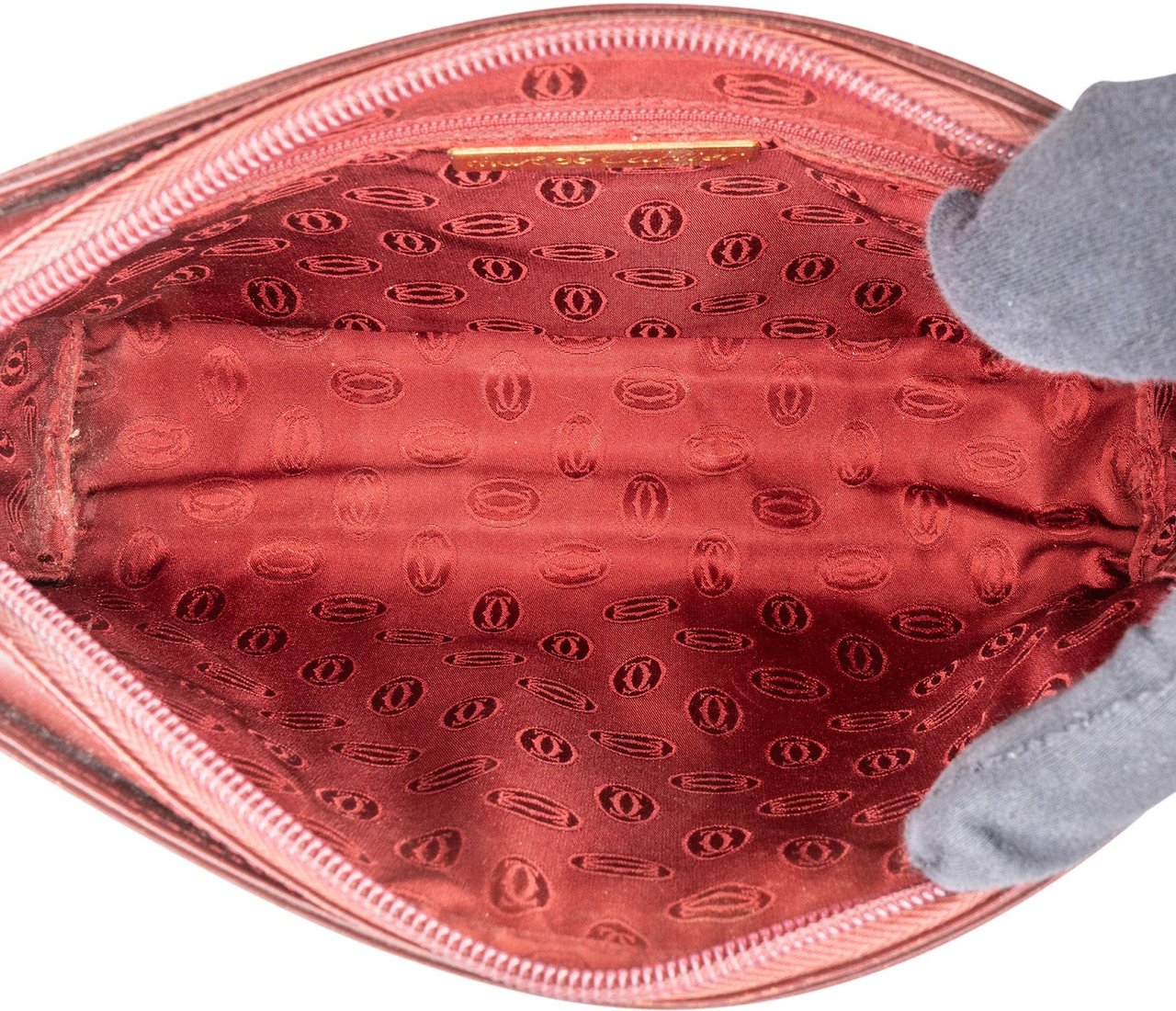 Cartier Cartier Bordeaux Leather Clutch Maroon