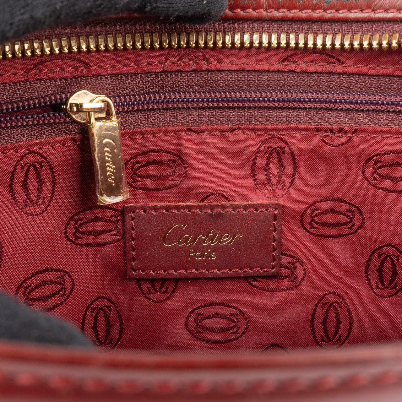 Cartier Cartier Bordeaux Leather Clutch Maroon