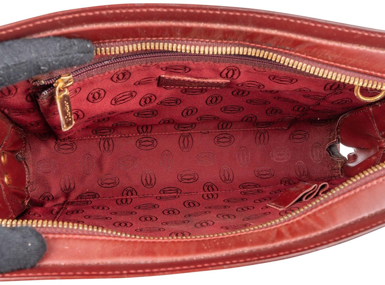 Cartier Cartier Bordeaux Leather Clutch Maroon