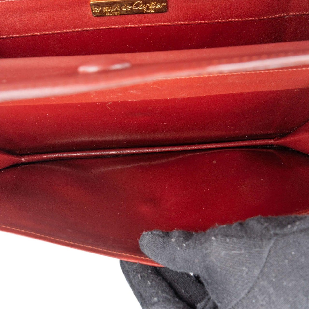 Cartier Cartier Bordeaux Leather Clutch Bag Maroon