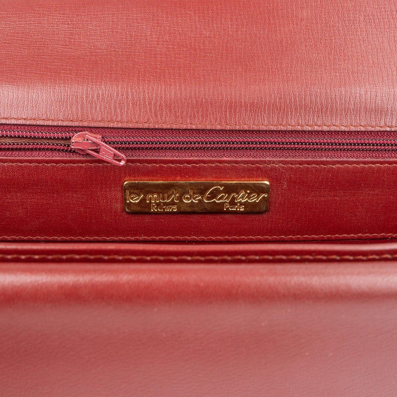 Cartier Cartier Bordeaux Leather Clutch Bag Maroon