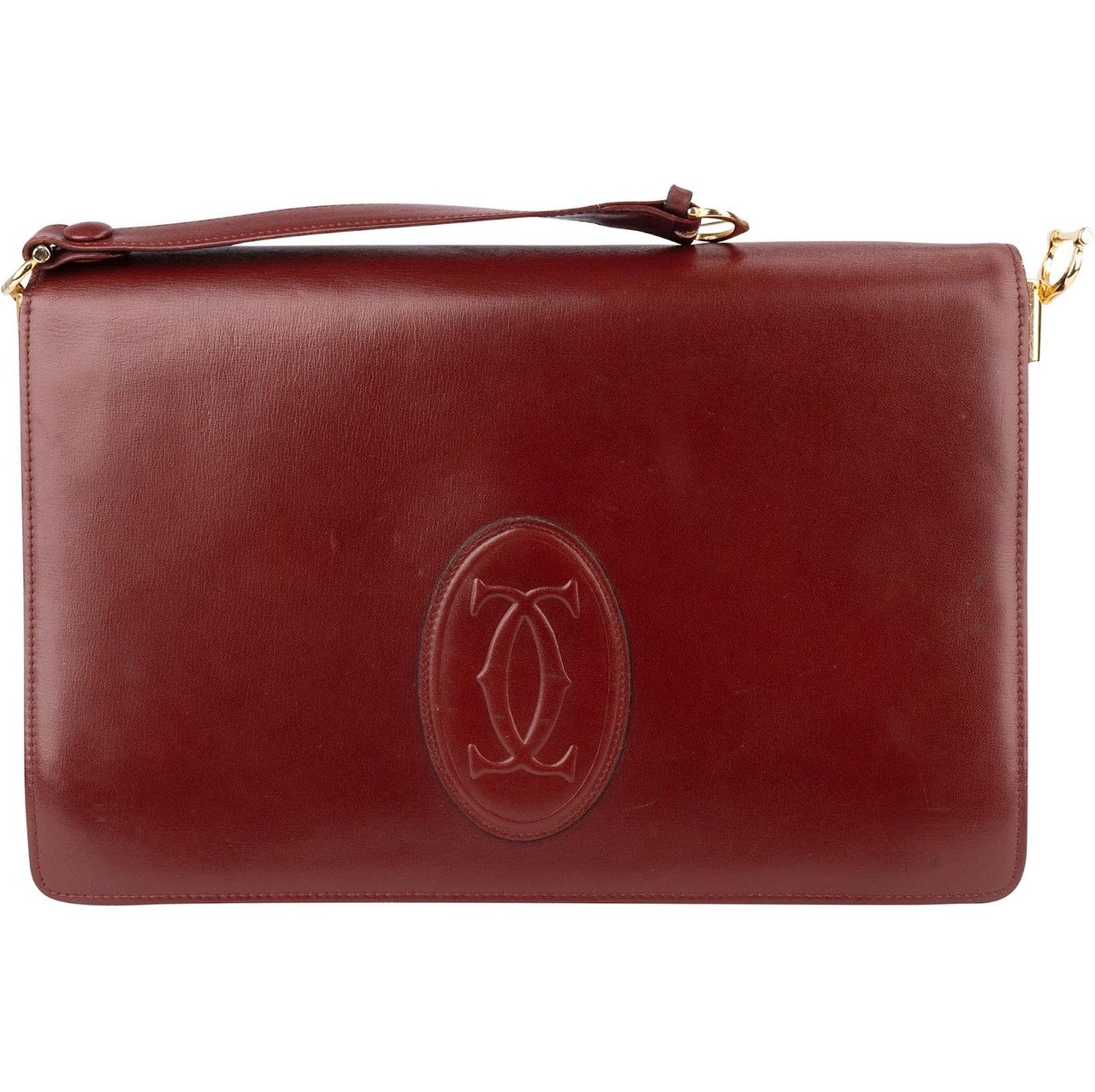 Cartier Cartier Bordeaux Leather Clutch Bag Maroon