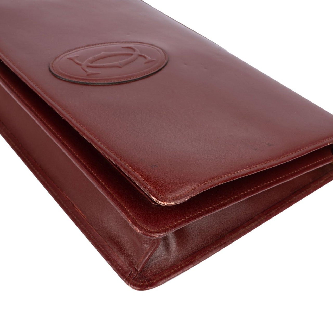 Cartier Cartier Bordeaux Leather Clutch Bag Maroon