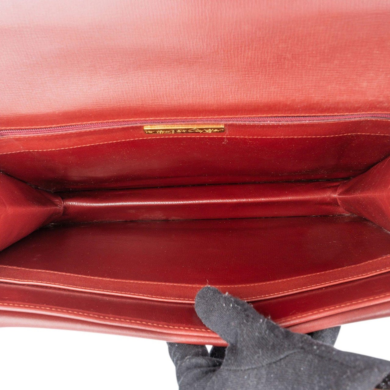 Cartier Cartier Bordeaux Leather Clutch Bag Maroon