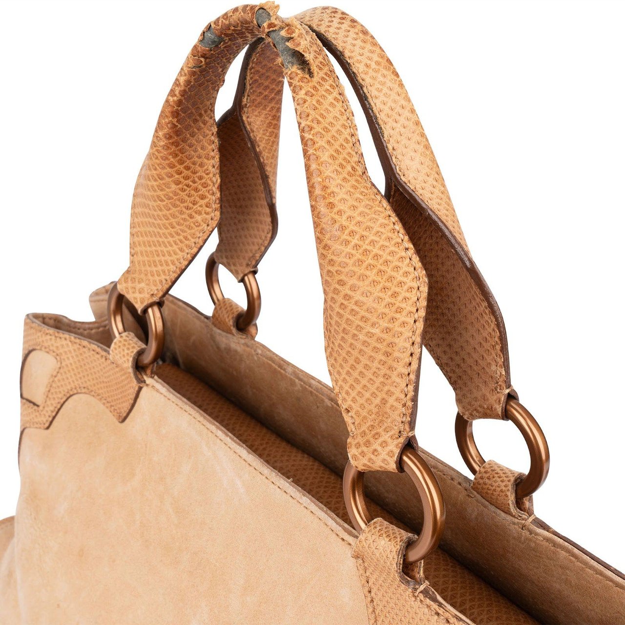 Cartier Cartier Beige Suede and Leather Marcello Handbag Beige