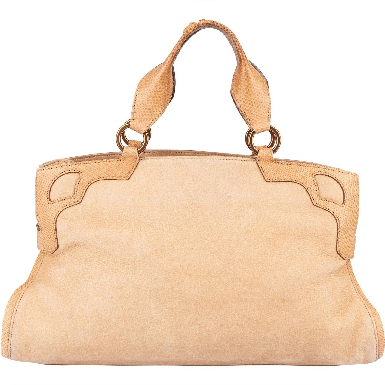 Cartier Cartier Beige Suede and Leather Marcello Handbag Beige