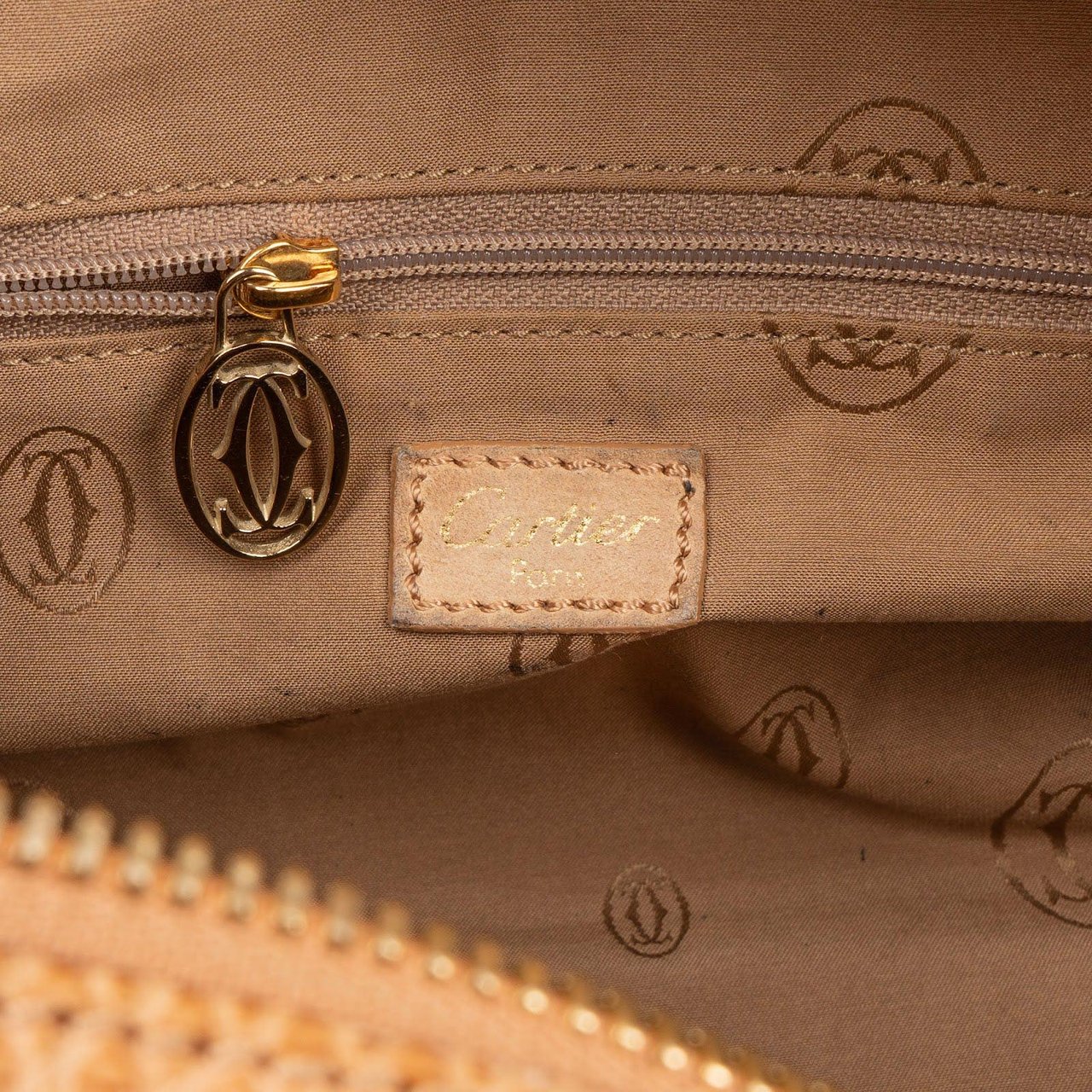 Cartier Cartier Beige Suede and Leather Marcello Handbag Beige