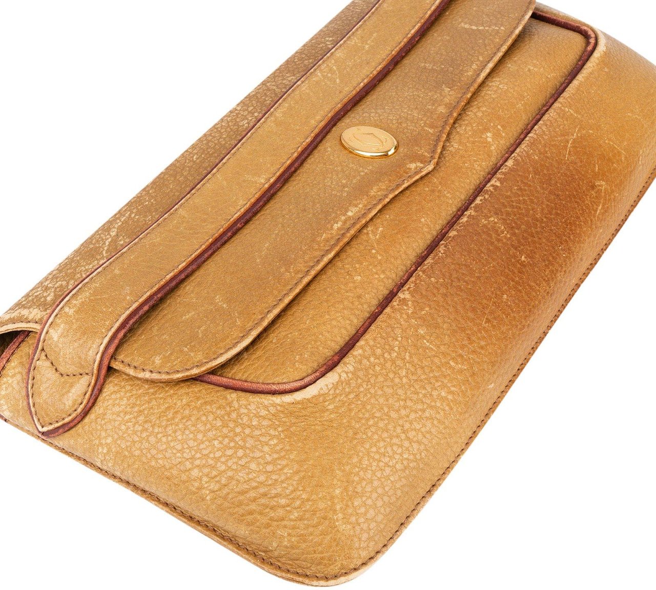 Cartier Cartier Grained Leather Clutch Bruin