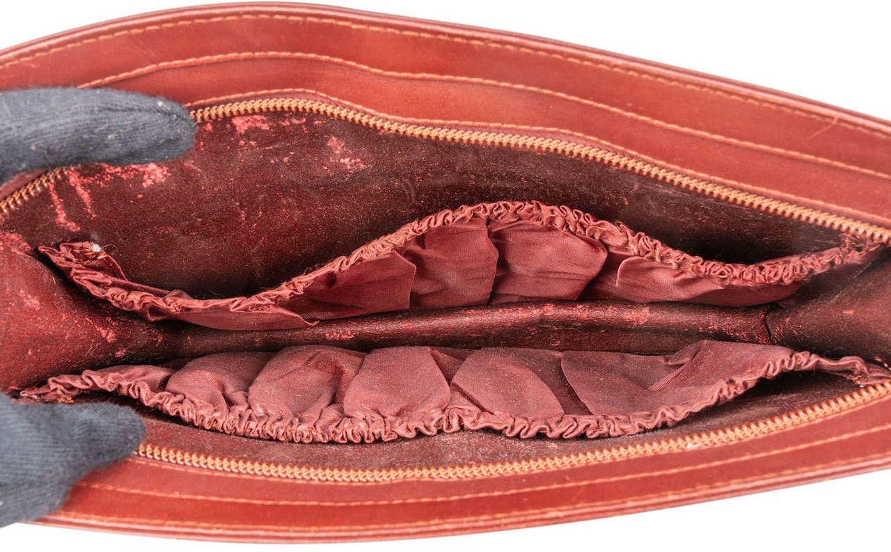 Cartier Cartier Bordeaux Leather Clutch Maroon